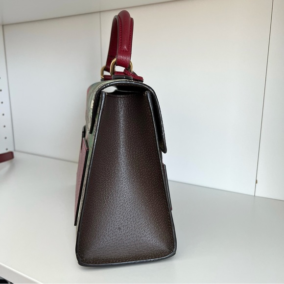 GUCCI ⭐️ Tian GG Floral Print Padlock Top Handle Shoulder Small Bag + Dust Bag - Picture 6 of 16